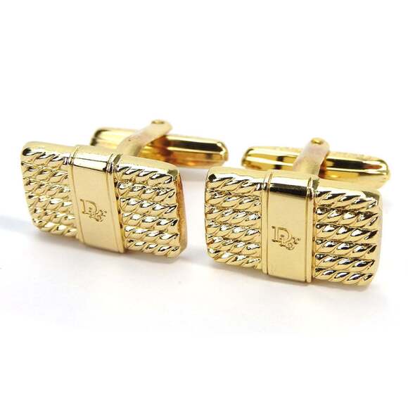 Christian Dior cufflinks GP gold for men. accessories cuffs gold.